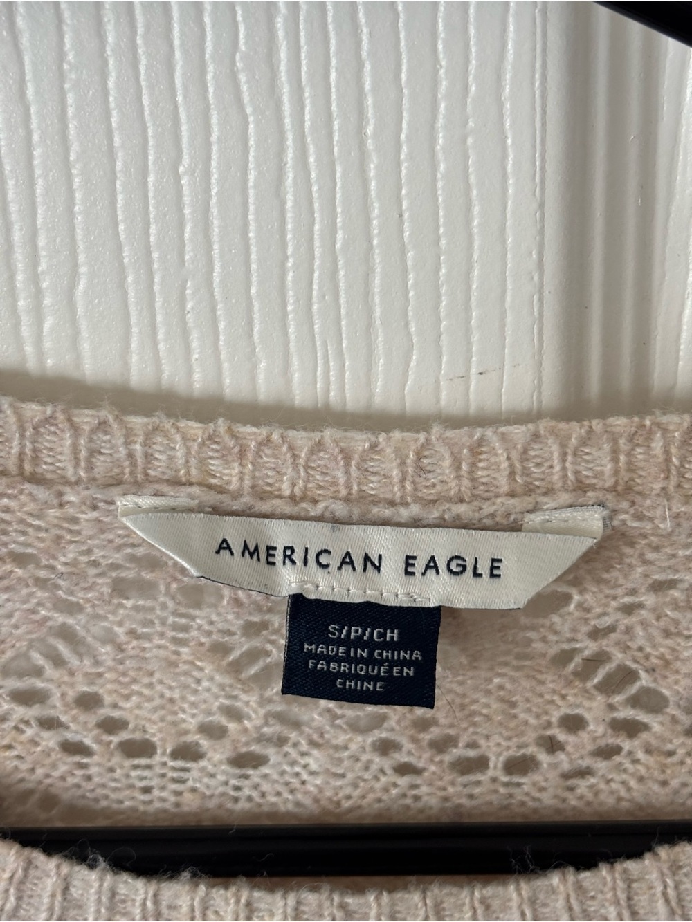 American Eagle Outfitters Lace Knit Long-Sleeve Bodysuit in Light Beige - Picture 4 of 4